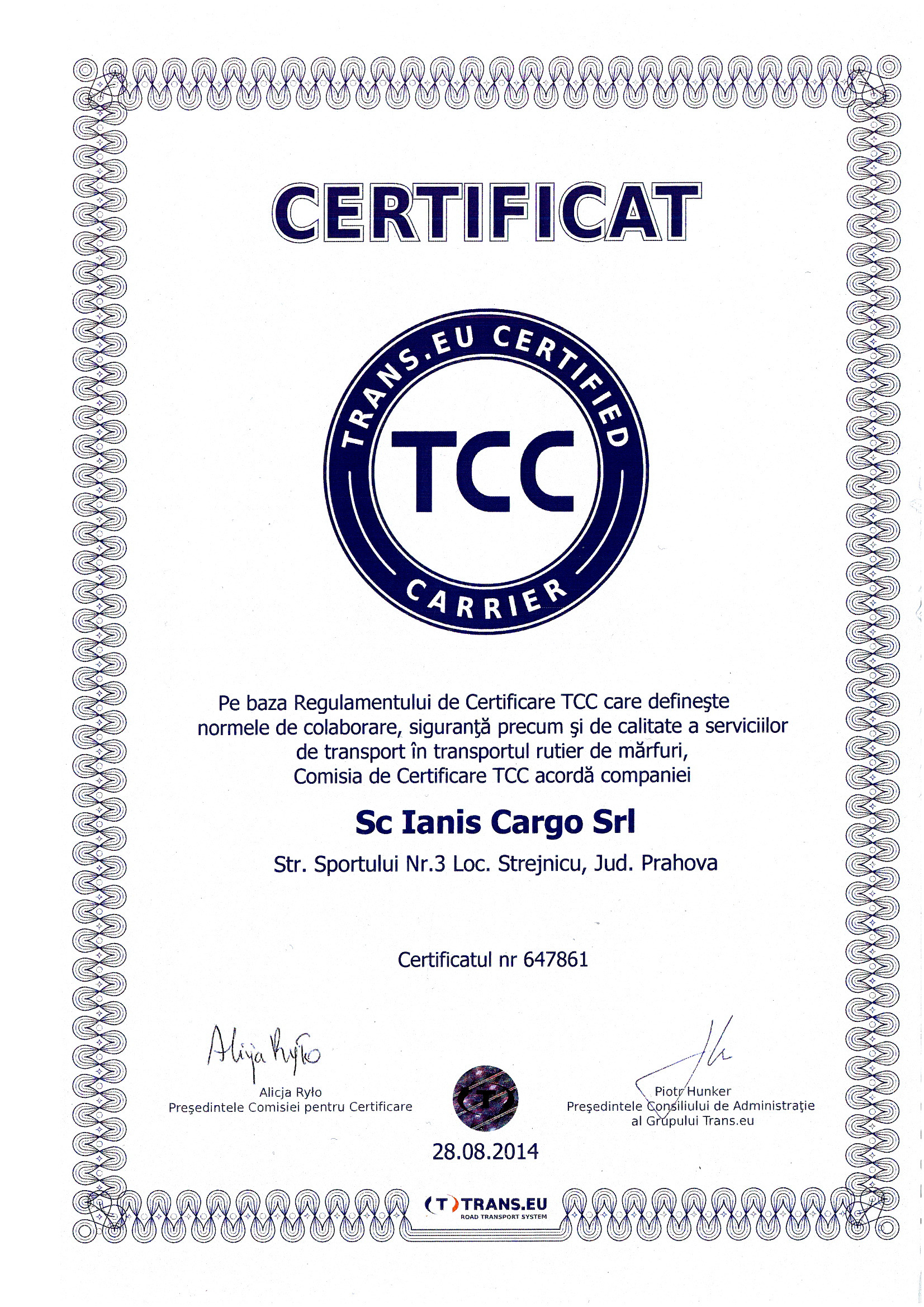 Certificatele noastre